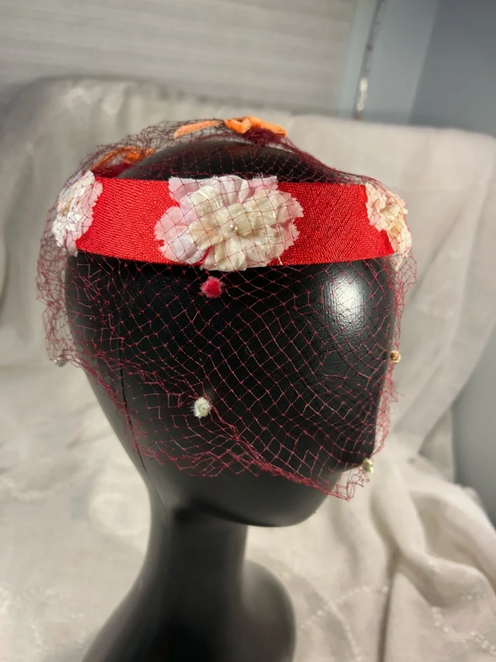 Vintage floral flower headpiece halo piece - Picture 3 of 8
